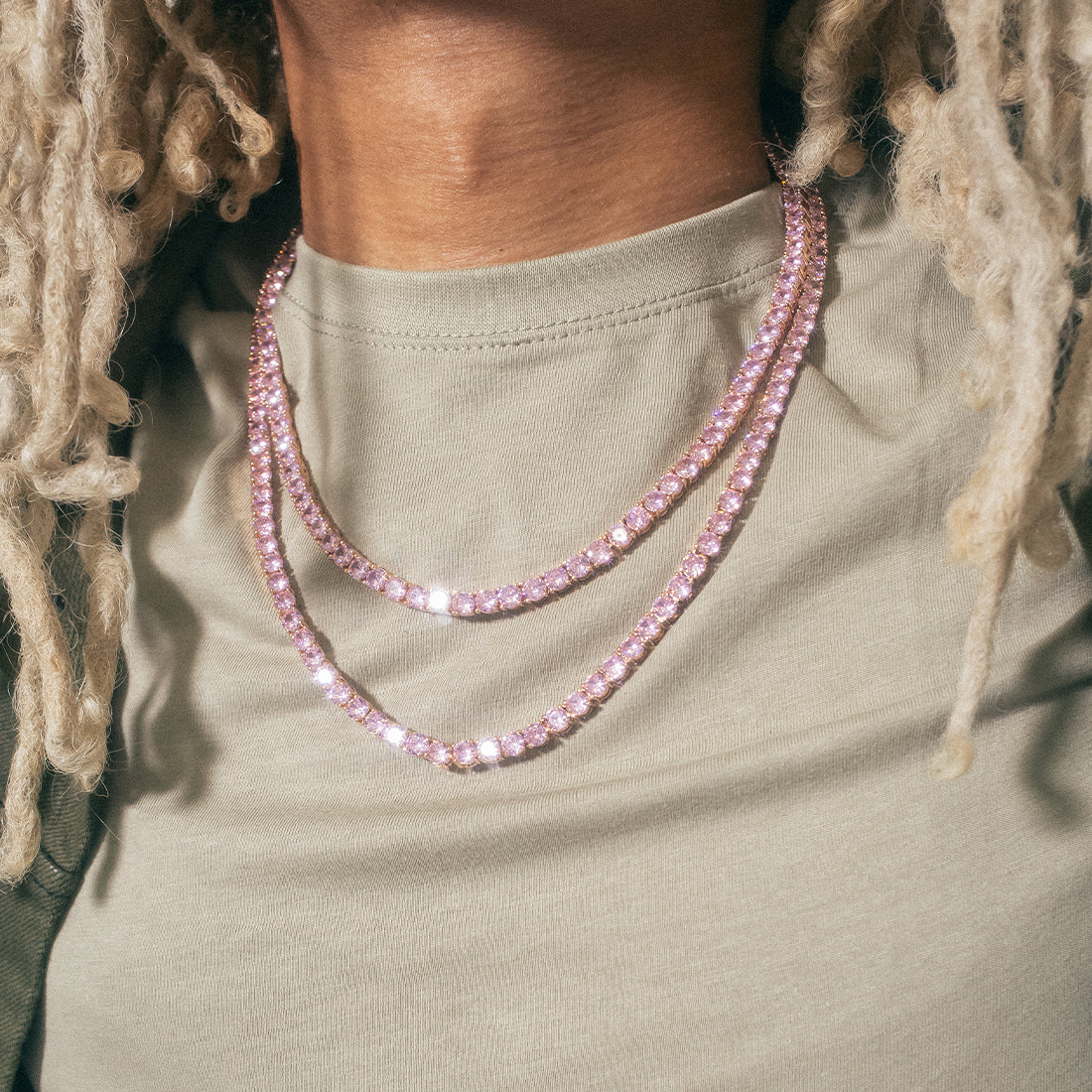 Pink 5mm Tennis Chain