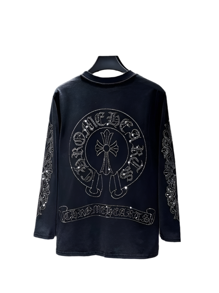 Chrome Hearts Rhinestone Long-Sleeve