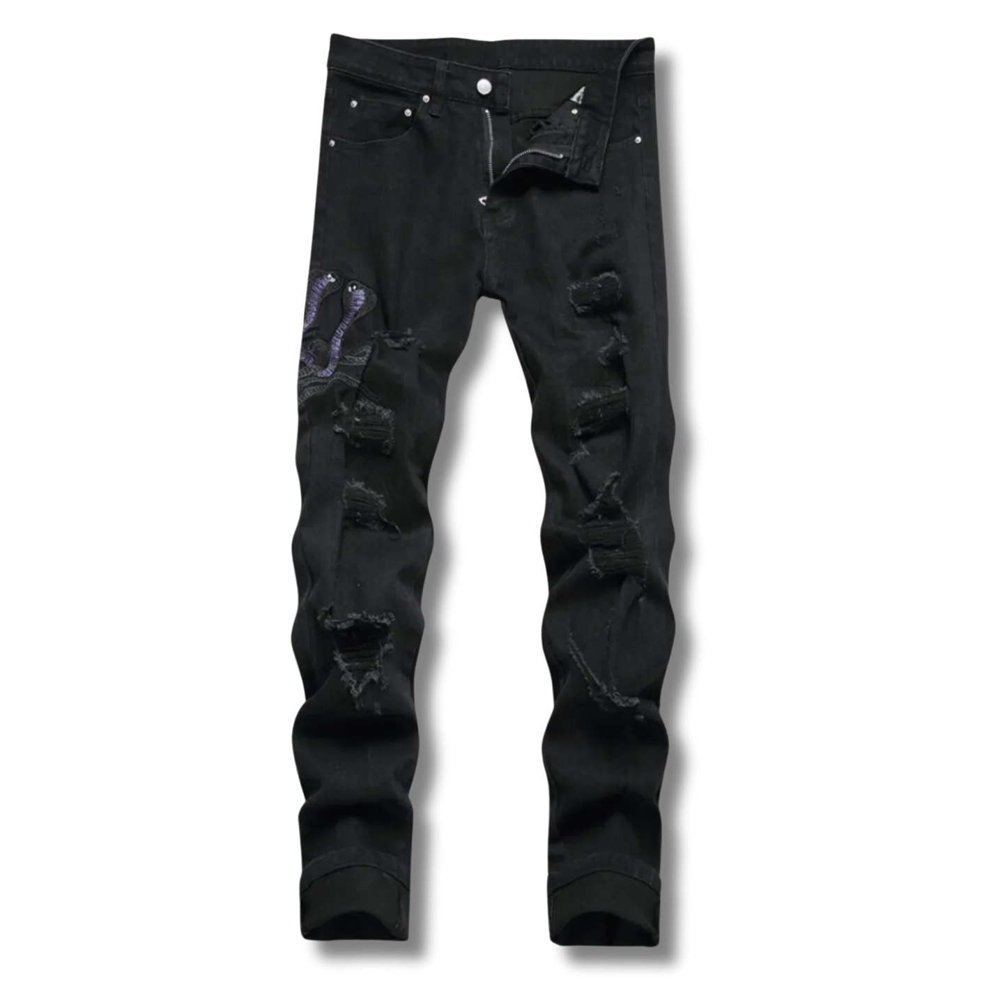 Solus LLC Black Python Jeans