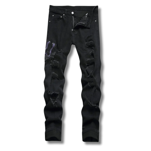 Solus LLC Black Python Jeans