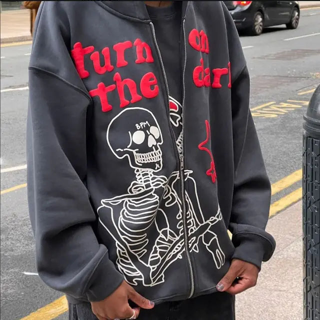 Y2K Rhinestone Zip-Up