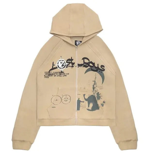 Y2K Rhinestone Zip-Up