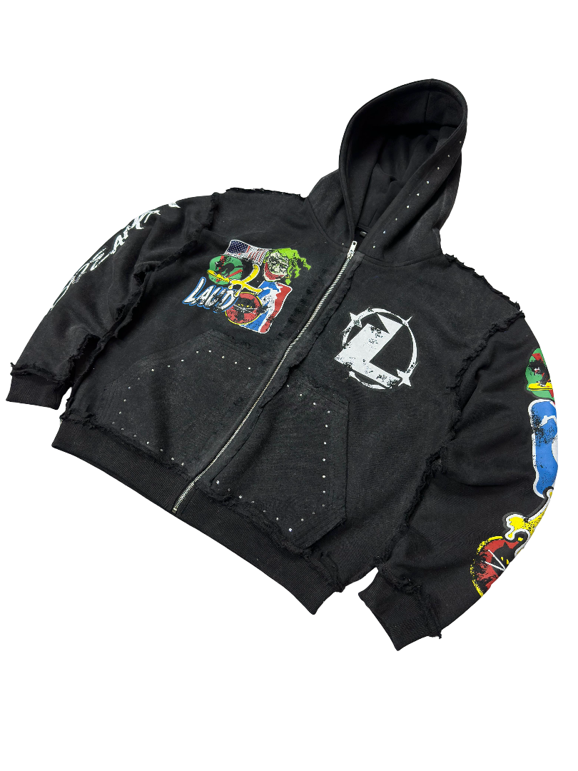 laud acid washed zip up
