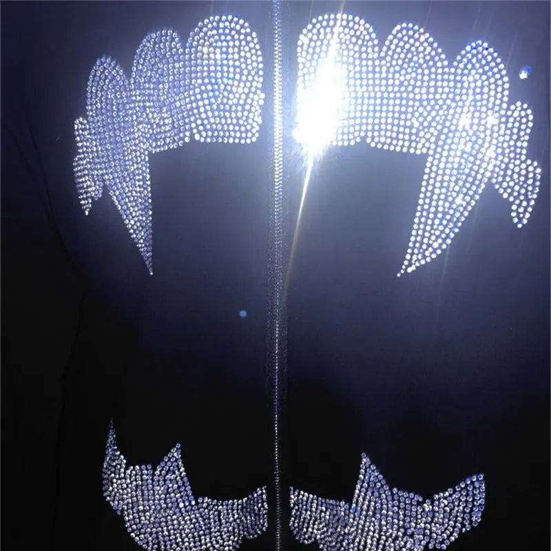 Y2K Rhinestone Zip-Up
