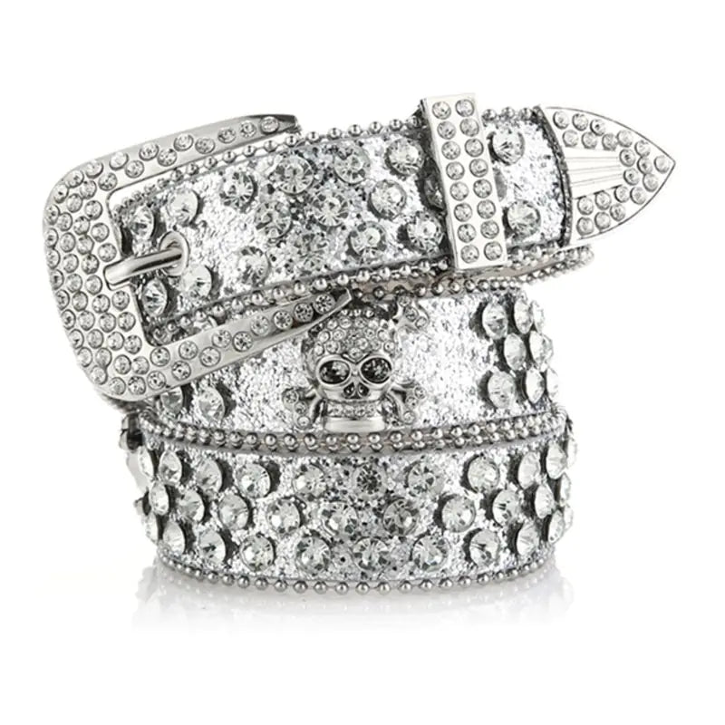 Skull Rhinestone BB-Belt