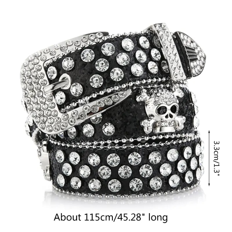 Skull Rhinestone BB-Belt