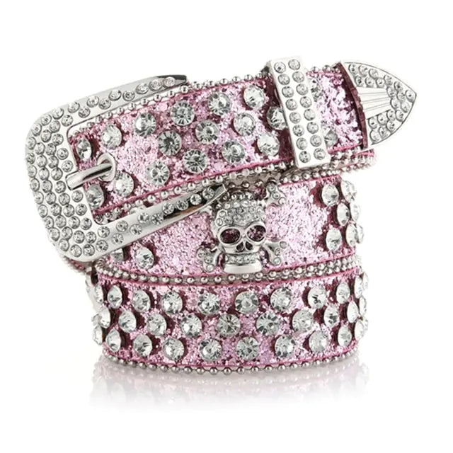 Skull Rhinestone BB-Belt