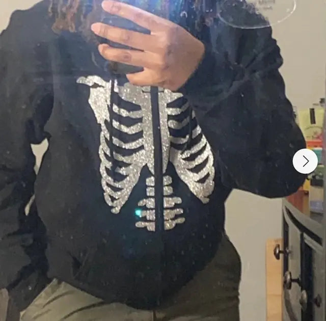 Y2K Rhinestone Zip-Up