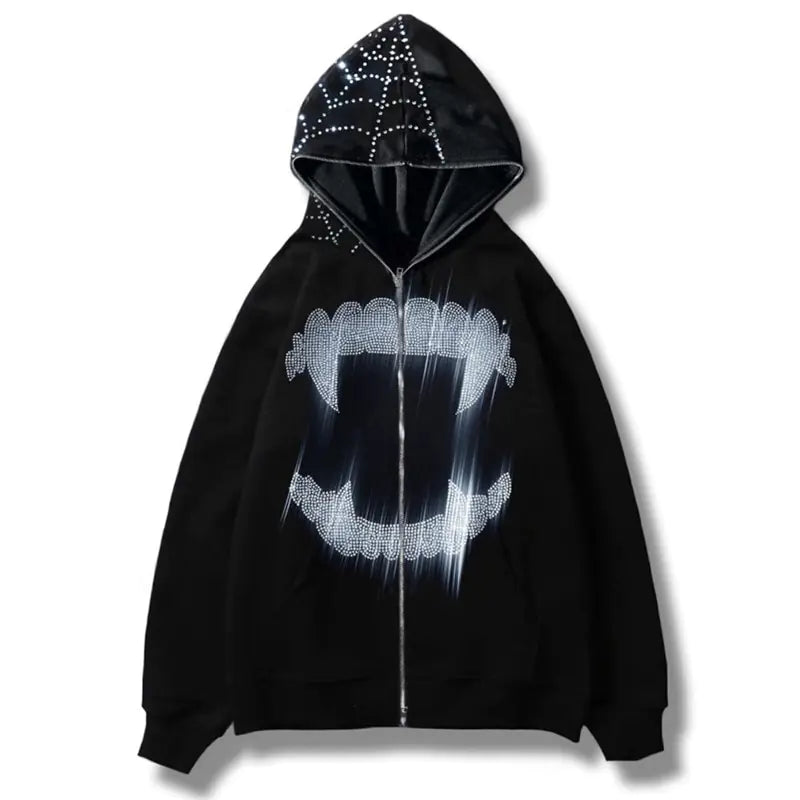 Y2K Rhinestone Zip-Up