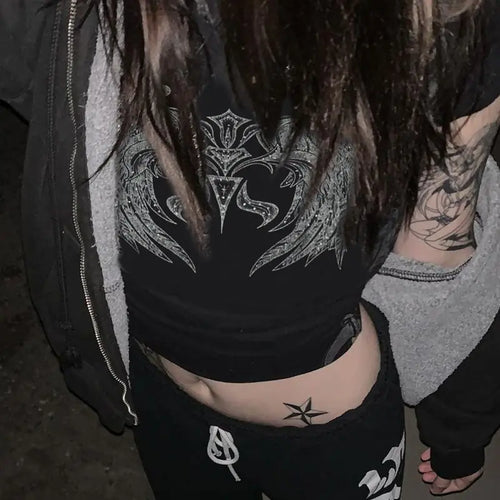 Womens Y2K Aesthetic Slim Fit Tees