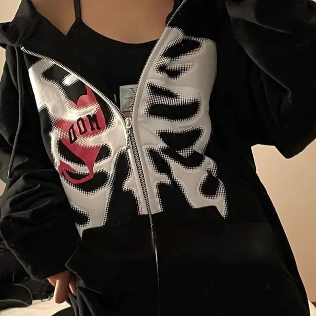 Y2K Rhinestone Zip-Up