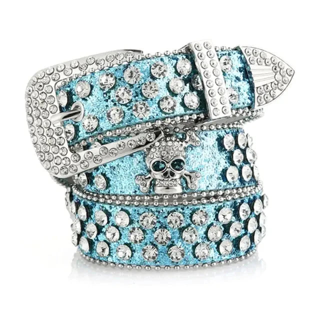 Skull Rhinestone BB-Belt