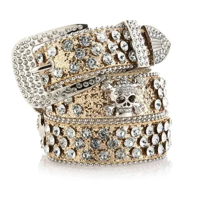 Skull Rhinestone BB-Belt