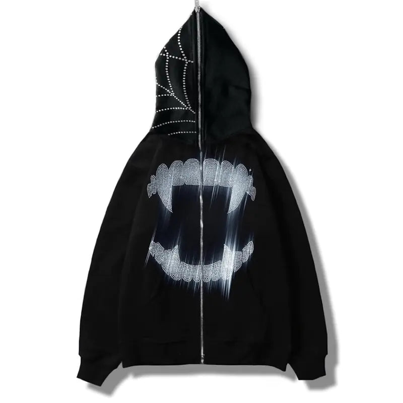 Y2K Rhinestone Zip-Up
