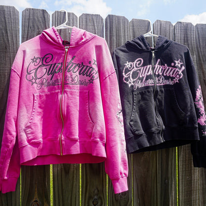 Pleasure & Desire Zip Up - Pink