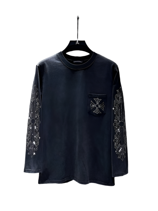 Chrome Hearts Rhinestone Long-Sleeve