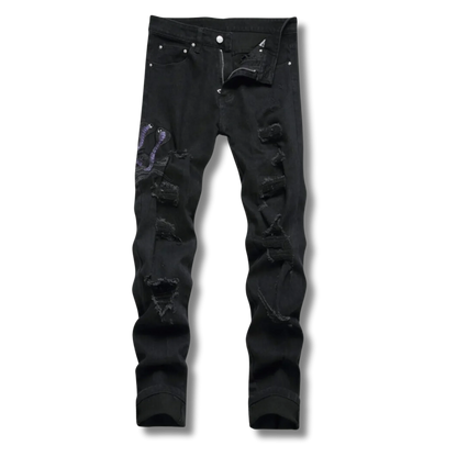 Solus LLC Black Python Jeans