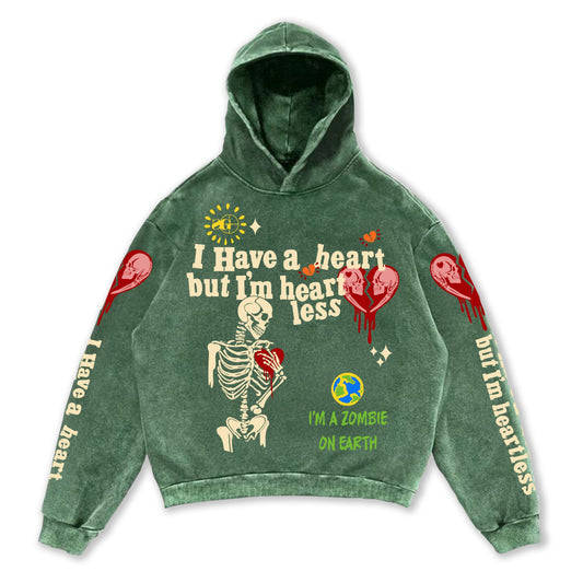 Heartless: Hoodie (Acid Wash - Green)