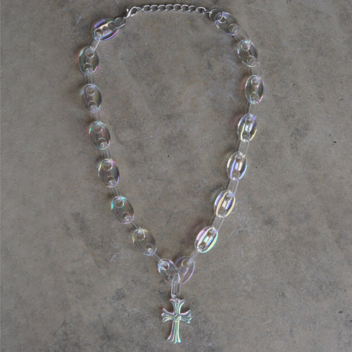 Mini Opal Cross Link Necklace