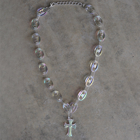 Mini Opal Cross Link Necklace
