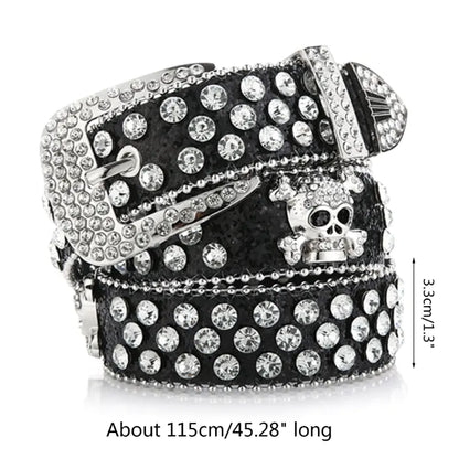 Skull Rhinestone BB-Belt