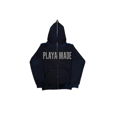 Money Never Cheats Rhinestone Zip-Up