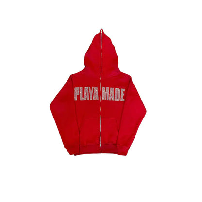 Money Never Cheats Rhinestone Zip-Up