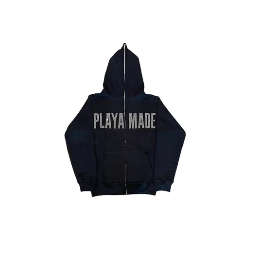 Money Never Cheats Rhinestone Zip-Up