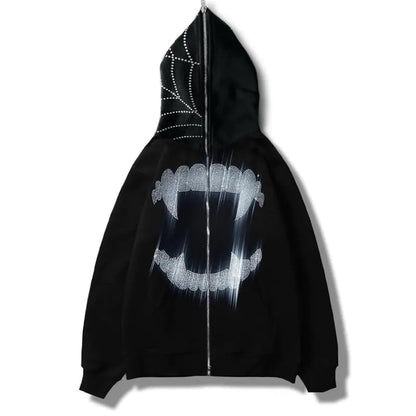 Y2K Rhinestone Zip-Up